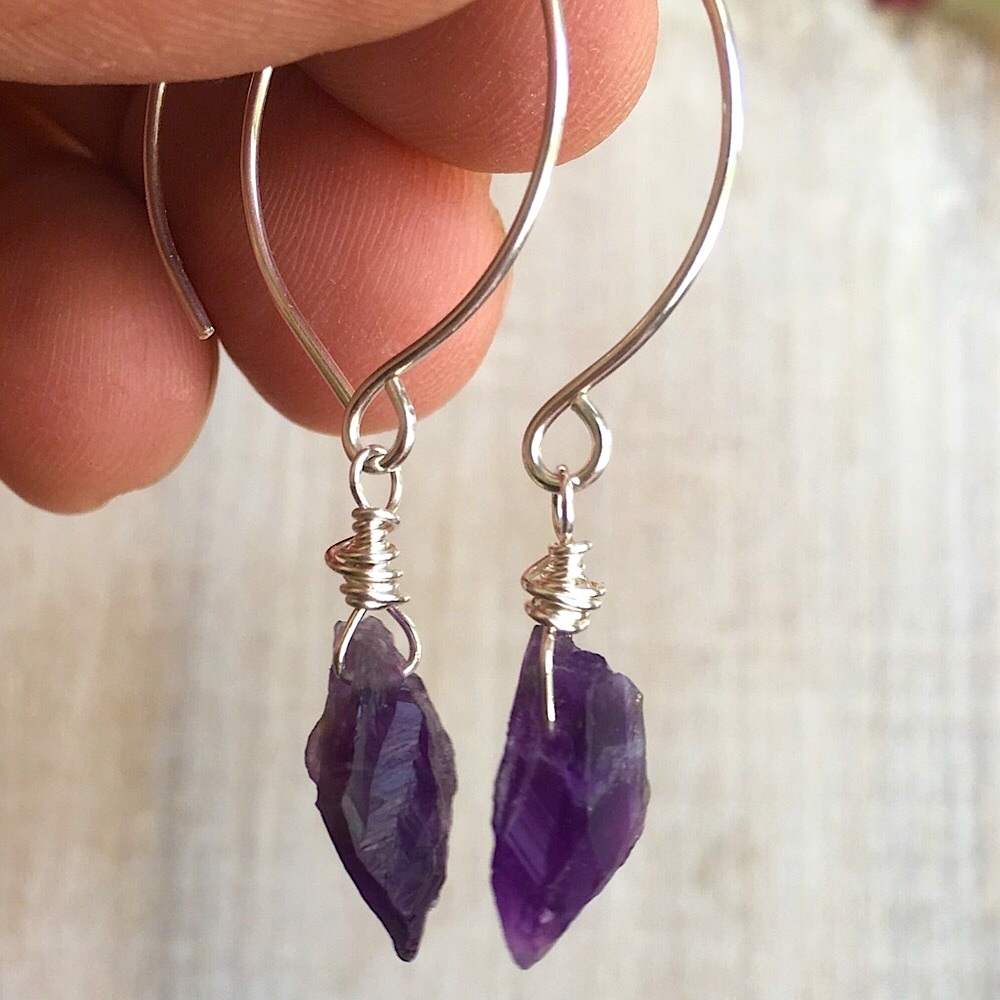 Raw Amethyst Earrings 🔮